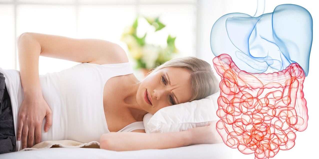 ból brzucha z pasożytami