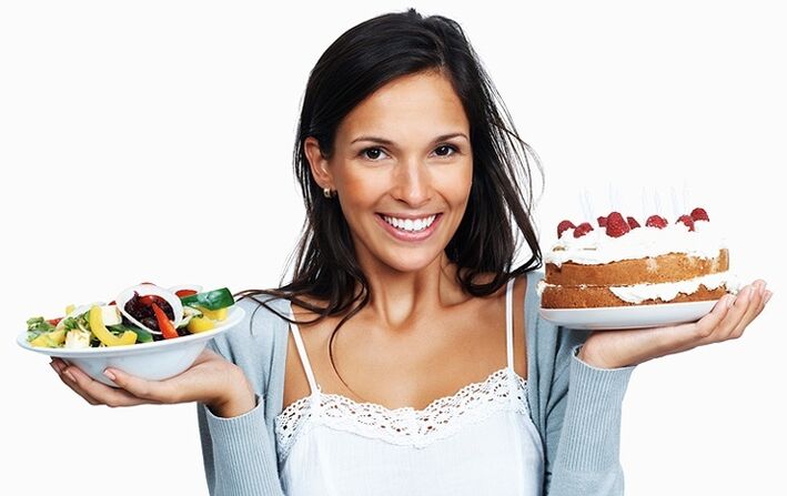 Wybór między sałatką a ciastem